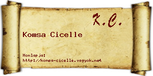 Komsa Cicelle névjegykártya